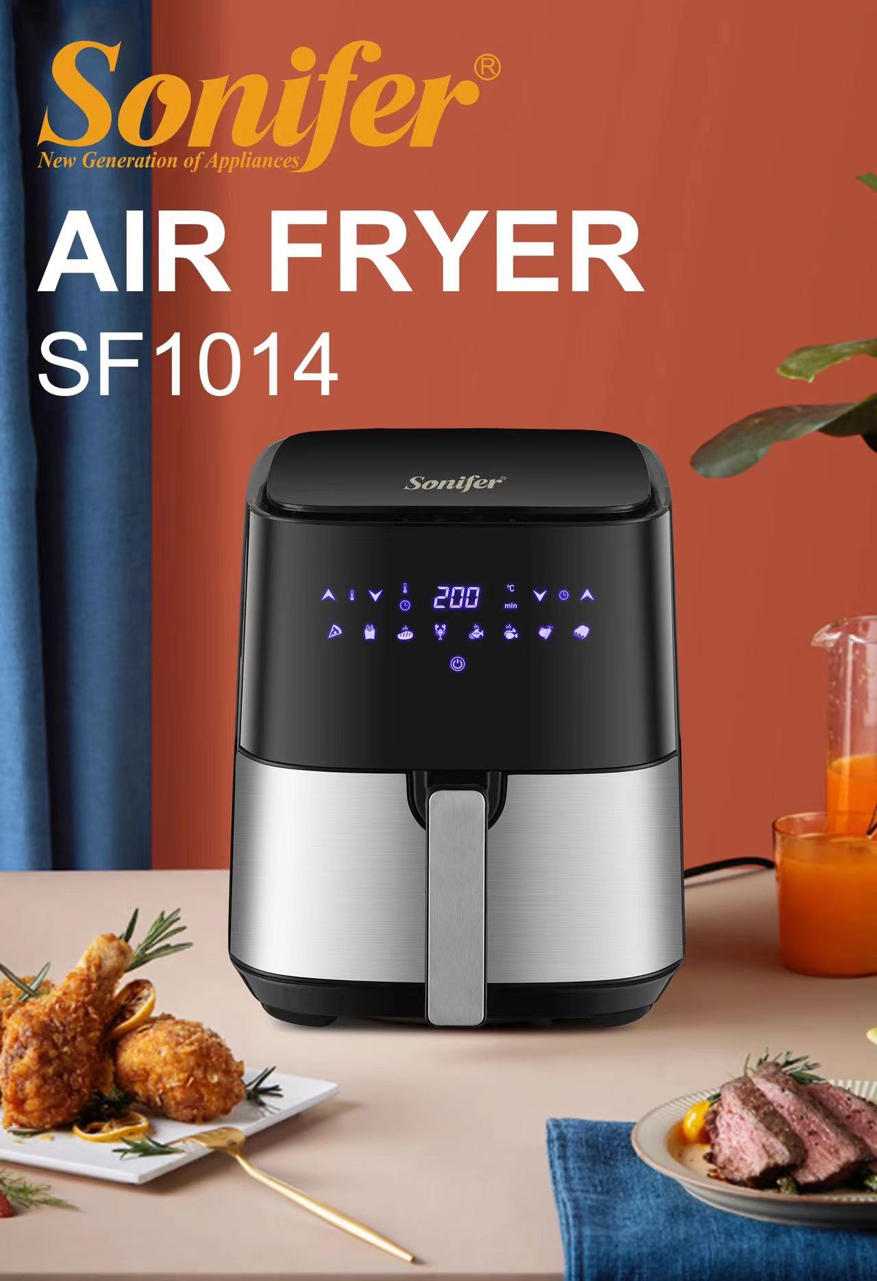 Sonifer SF1014 1450W 5L Air Fryer without Oil, LED Touchscreen